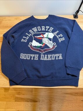 Vintage Ellsworth A.F.B. South Dakota Navy Blue Crewneck Sweatshirt